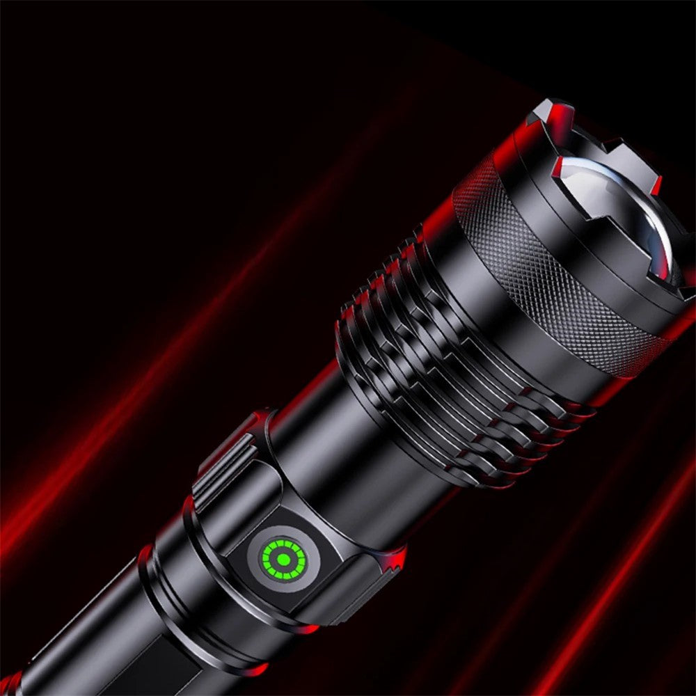 A55 Telescopic Zoom Flashlights USB-C Rechargeable LED Tactical Torch with White Laser Light