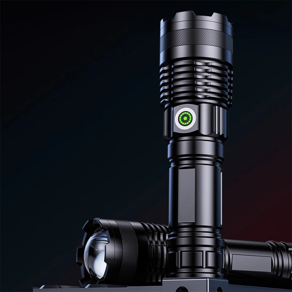 A55 Telescopic Zoom Flashlights USB-C Rechargeable LED Tactical Torch with White Laser Light