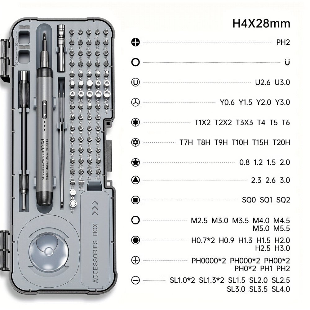 88-teiliges präzises elektrisches Schraubendreher-Set mit Magnetbits für Handy- & Elektronikreparatur