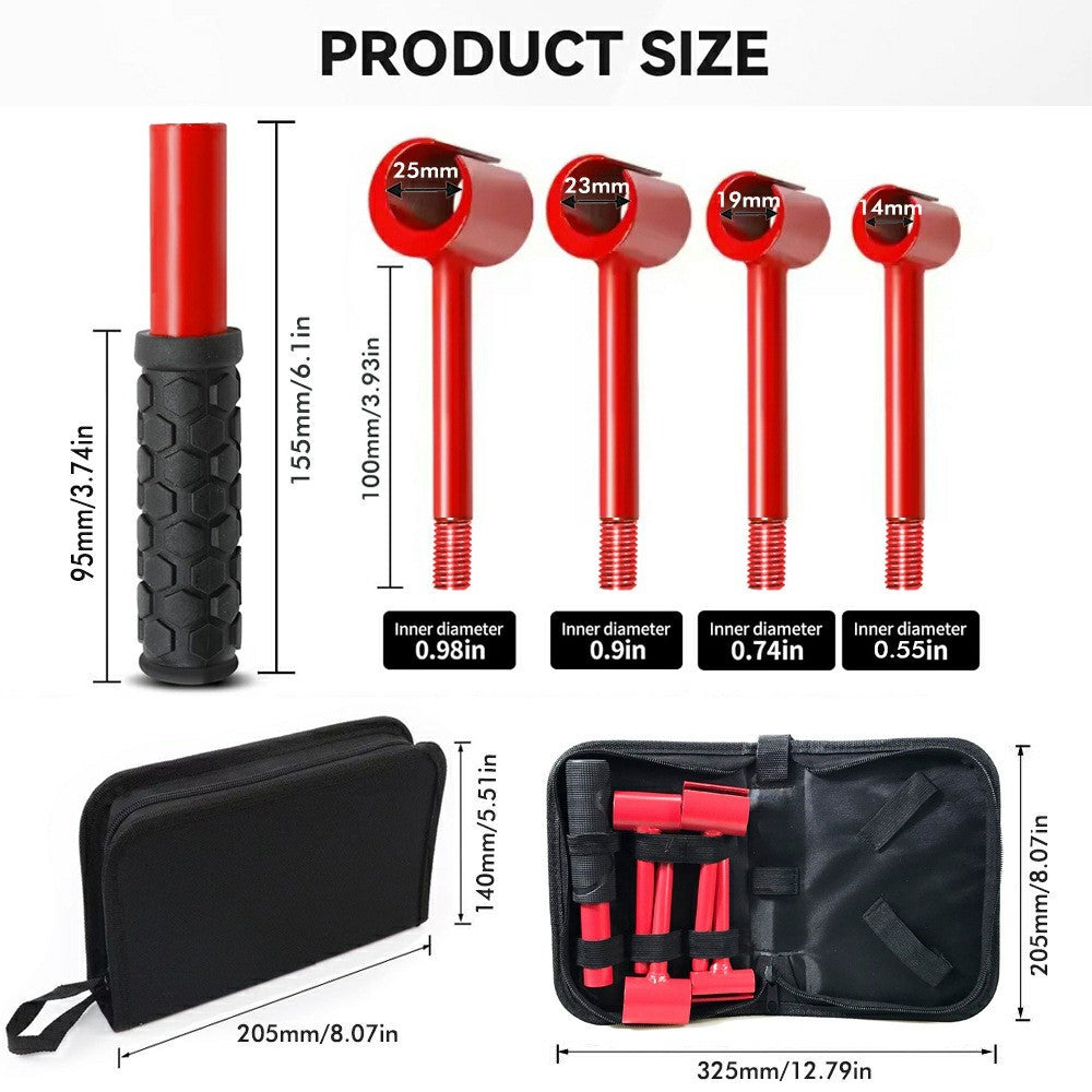 4 in 1 Door Hinge Gap Adjustment Tool with Canvas Bag , 14-25mm Hinge Alignment Wrench with Threaded Handle