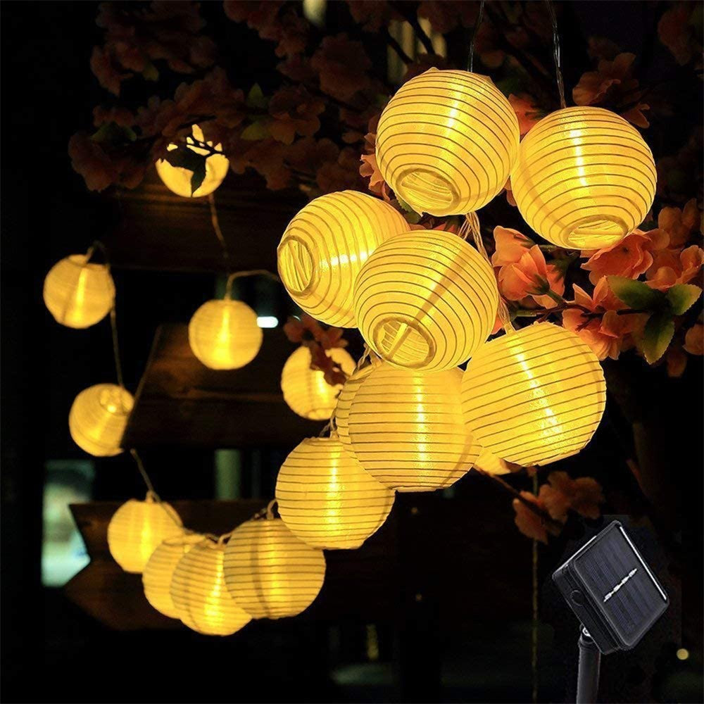 6.5m 30LED Waterproof Lantern Solar Light Strip Fairy Lamps for Courtyard Garden Outdoor Decoration