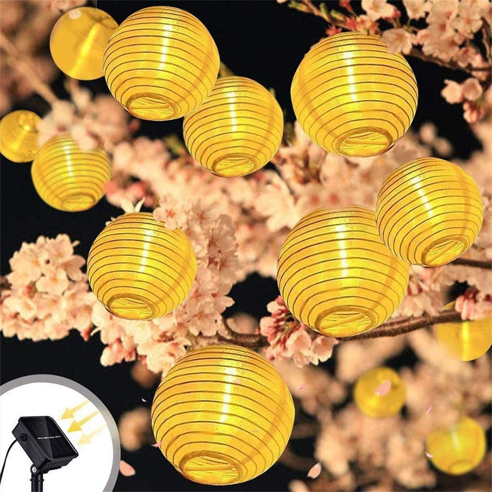 6.5m 30LED Waterproof Lantern Solar Light Strip Fairy Lamps for Courtyard Garden Outdoor Decoration