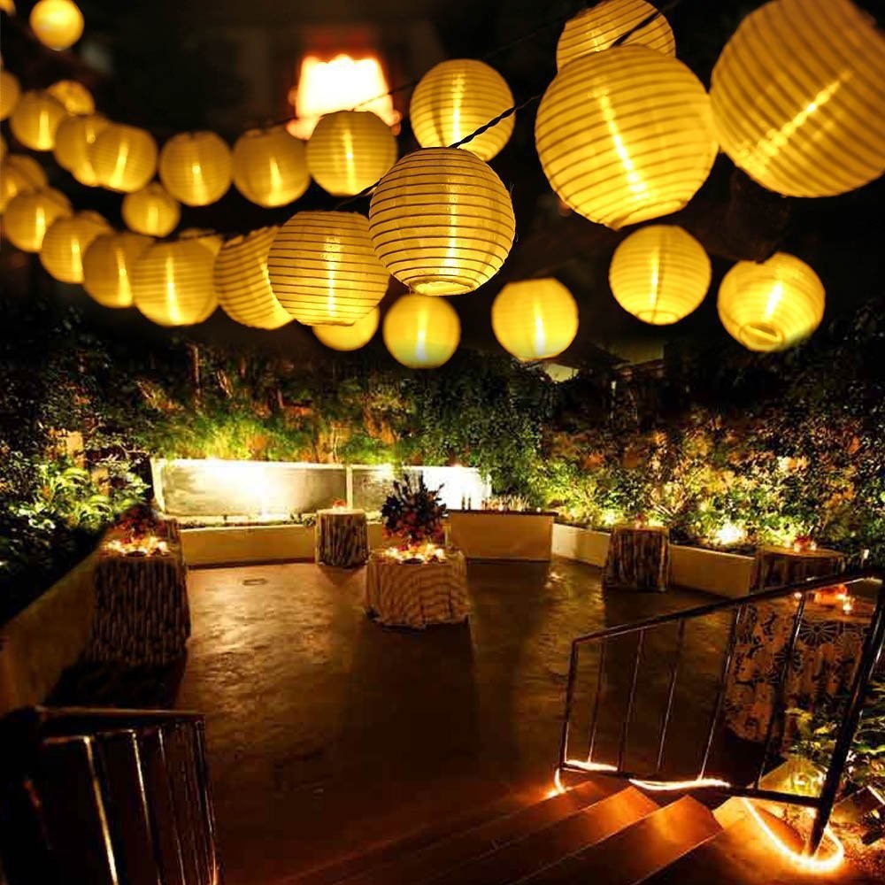 6.5m 30LED Waterproof Lantern Solar Light Strip Fairy Lamps for Courtyard Garden Outdoor Decoration