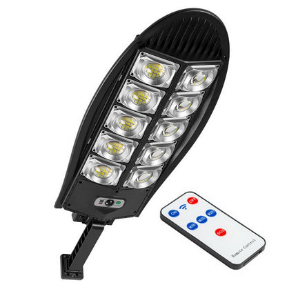 Outdoor Solar Power LED Light 3 Lighting Modes Motion Sensor Garden Yard Wall Mounted Lamp with Remote Control