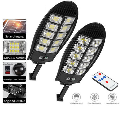 Outdoor Solar Power LED Light 3 Lighting Modes Motion Sensor Garden Yard Wall Mounted Lamp with Remote Control
