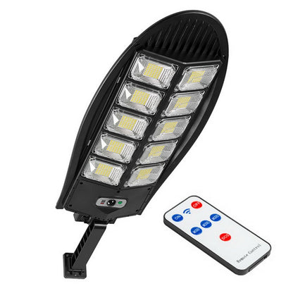 Outdoor Solar Power LED Light 3 Lighting Modes Motion Sensor Garden Yard Wall Mounted Lamp with Remote Control