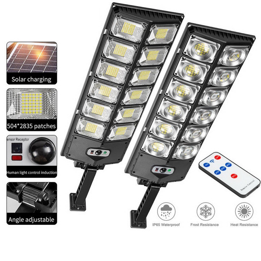 W789B-6 LED Solar Motion Sensor Lights Outdoor Street Lights with Multi-Angle Adjustable / 3 Lighting Modes IP65 Waterproof Security Flood Light for Front Door Yard Garage