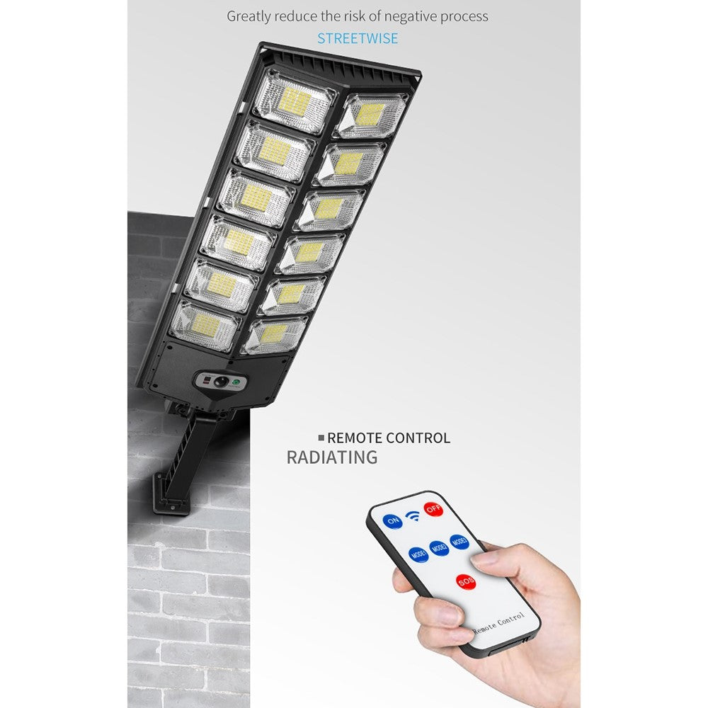W789B-6 LED Solar Motion Sensor Lights Outdoor Street Lights with Multi-Angle Adjustable / 3 Lighting Modes IP65 Waterproof Security Flood Light for Front Door Yard Garage