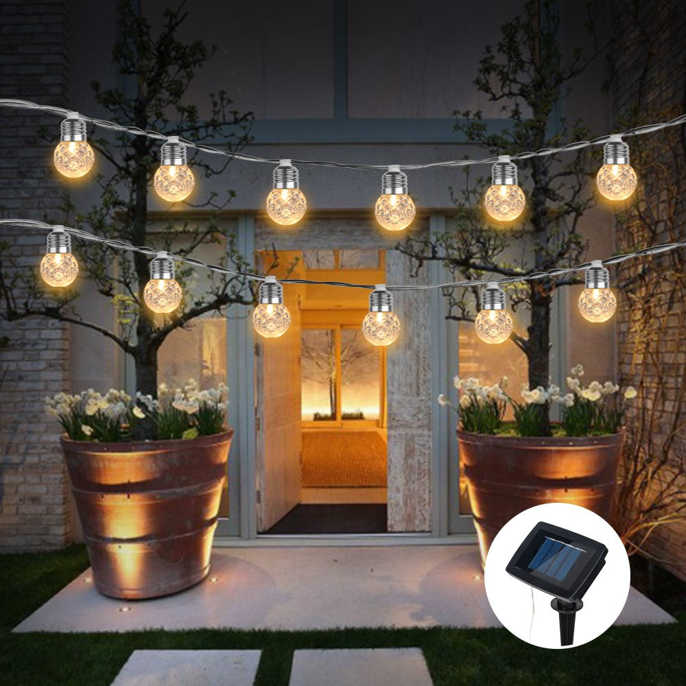 3.8M 10LED Pineapple Bulb Solar Lamp String Light Outdoor Garden Decoration