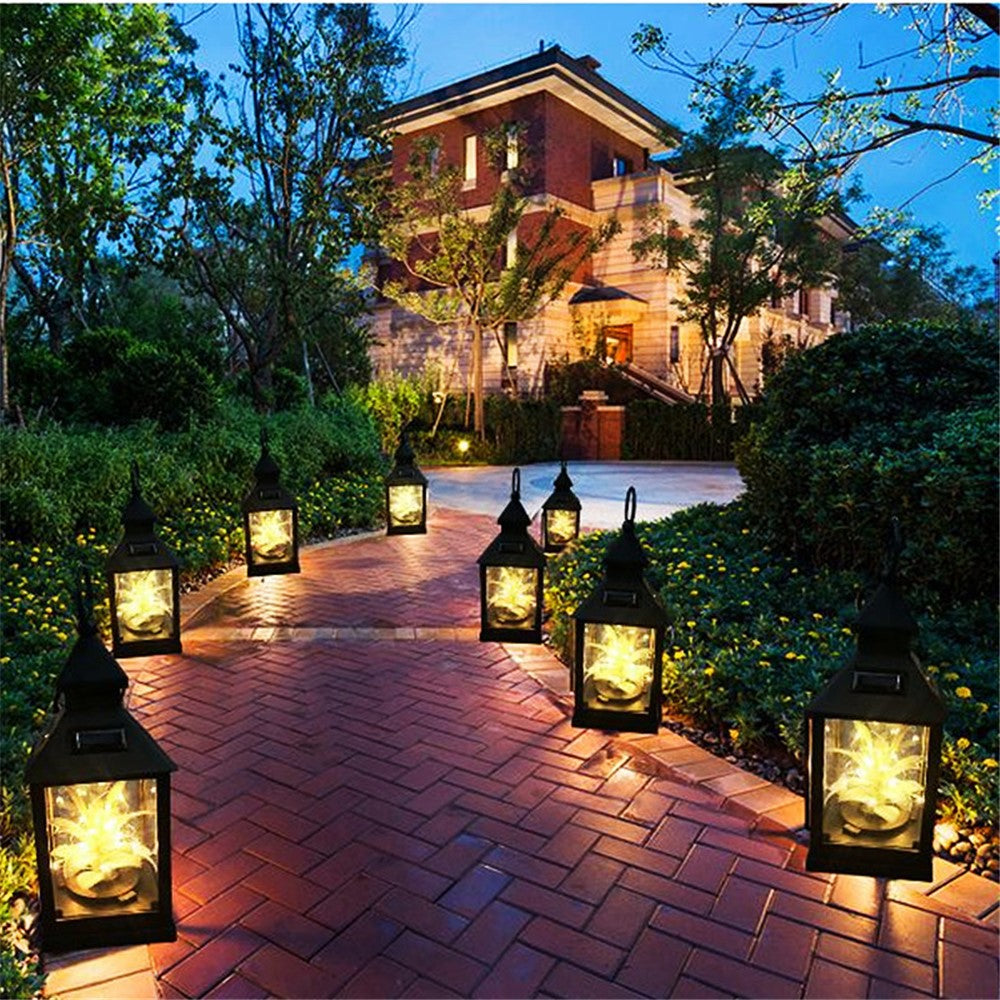 Solar 20 LED Light Outdoor Plant Wind Lamp Lantern Outdoor Yard Path Lawn Hanging Night Lamps