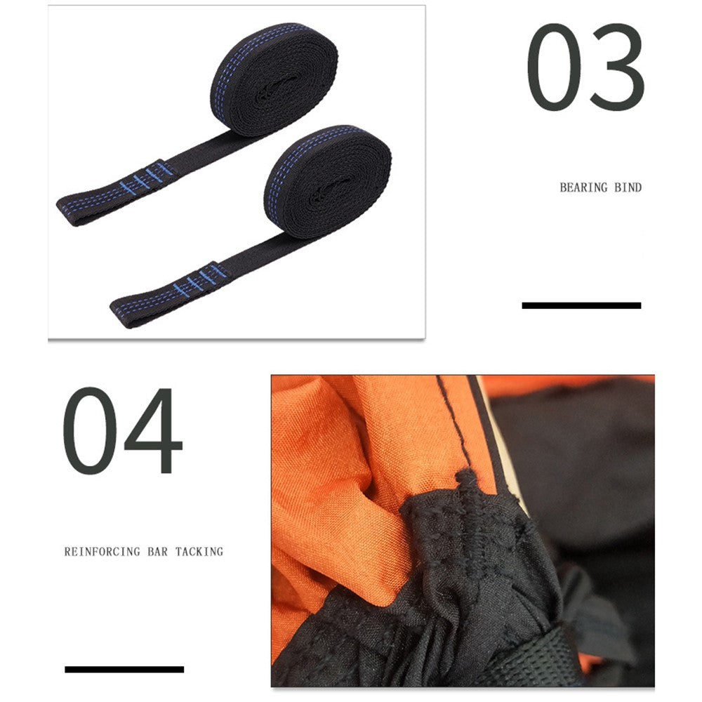 RYDC-012 280x140cm Outdoor Quick Open 210T Nylon Hammock Anti-rollover Camping Hanging Swing Bed with Zipper Mosquito Net
