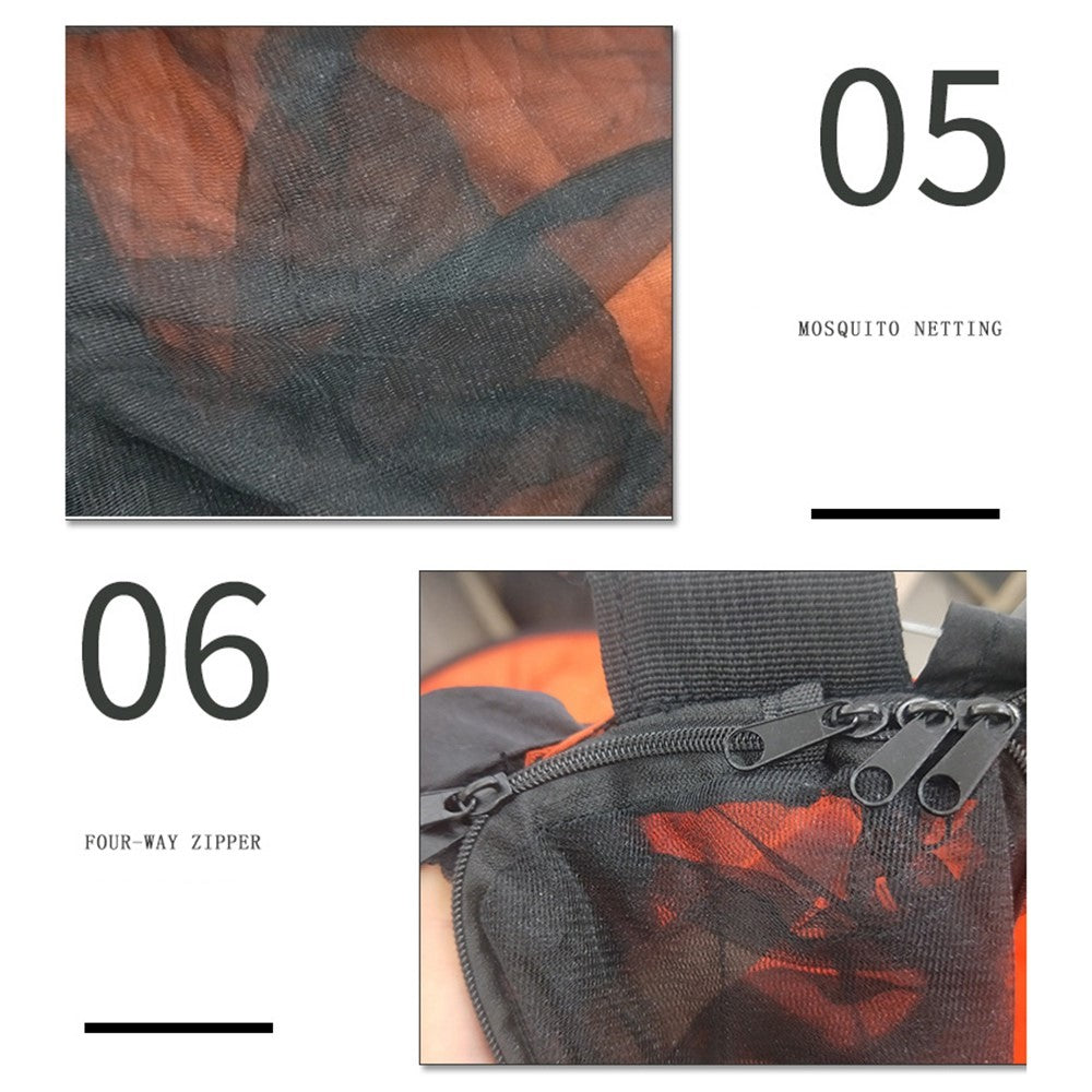 RYDC-012 280x140cm Outdoor Quick Open 210T Nylon Hammock Anti-rollover Camping Hanging Swing Bed with Zipper Mosquito Net