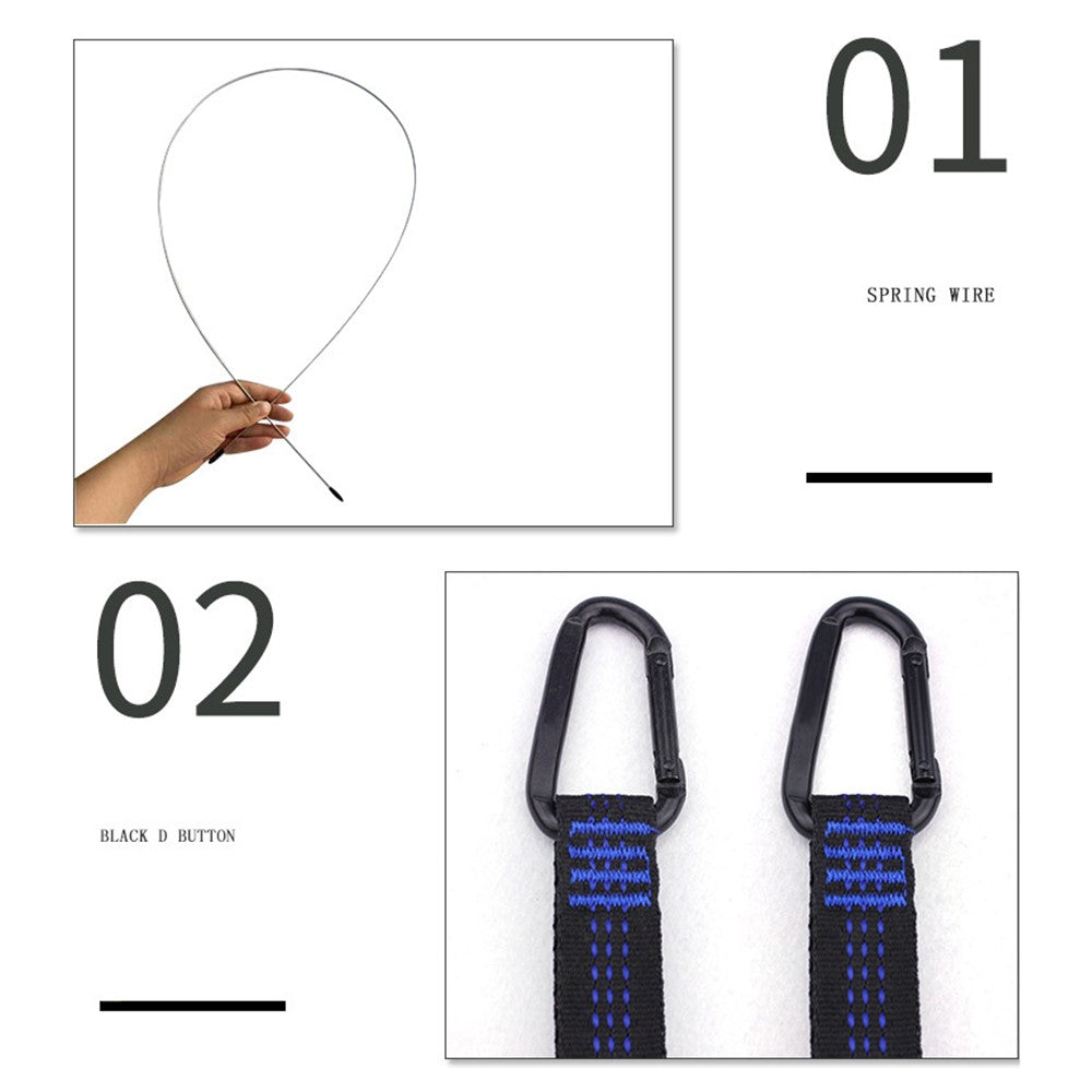 RYDC-012 280x140cm Outdoor Quick Open 210T Nylon Hammock Anti-rollover Camping Hanging Swing Bed with Zipper Mosquito Net