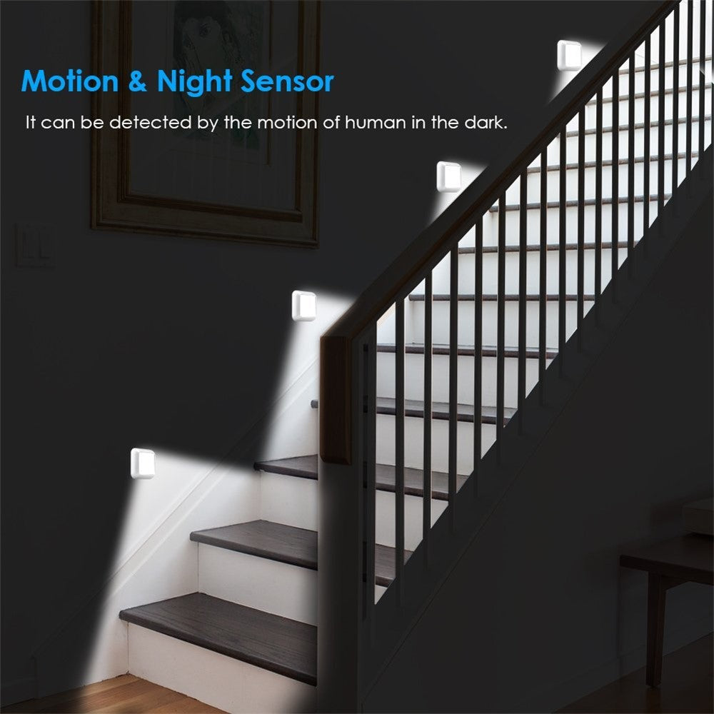 1Pc 1143 Square 6 LED Motion Sensor Night Light Battery Powered PIR Induction Under Cabinet Light Closet Lamp