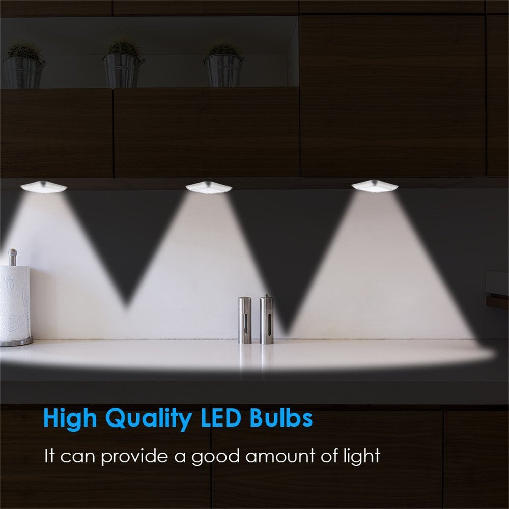 1Pc 1143 Square 6 LED Motion Sensor Night Light Battery Powered PIR Induction Under Cabinet Light Closet Lamp