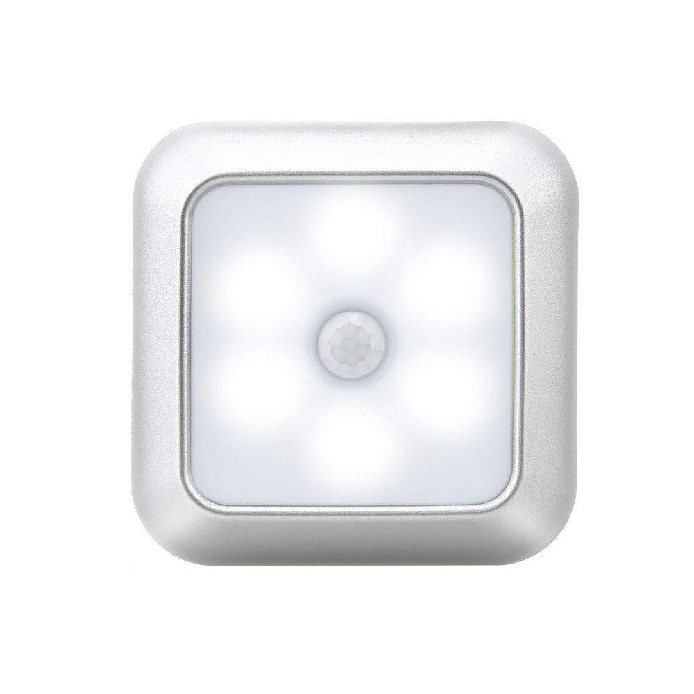 1Pc 1143 Square 6 LED Motion Sensor Night Light Battery Powered PIR Induction Under Cabinet Light Closet Lamp