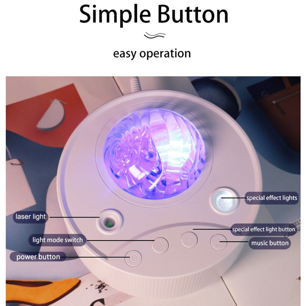 K-1090 Northern Lights Projection Lamp USB Moon Light LED RGB Laser Night Light with 7 Brightness Level Adjustable (Laser Version)