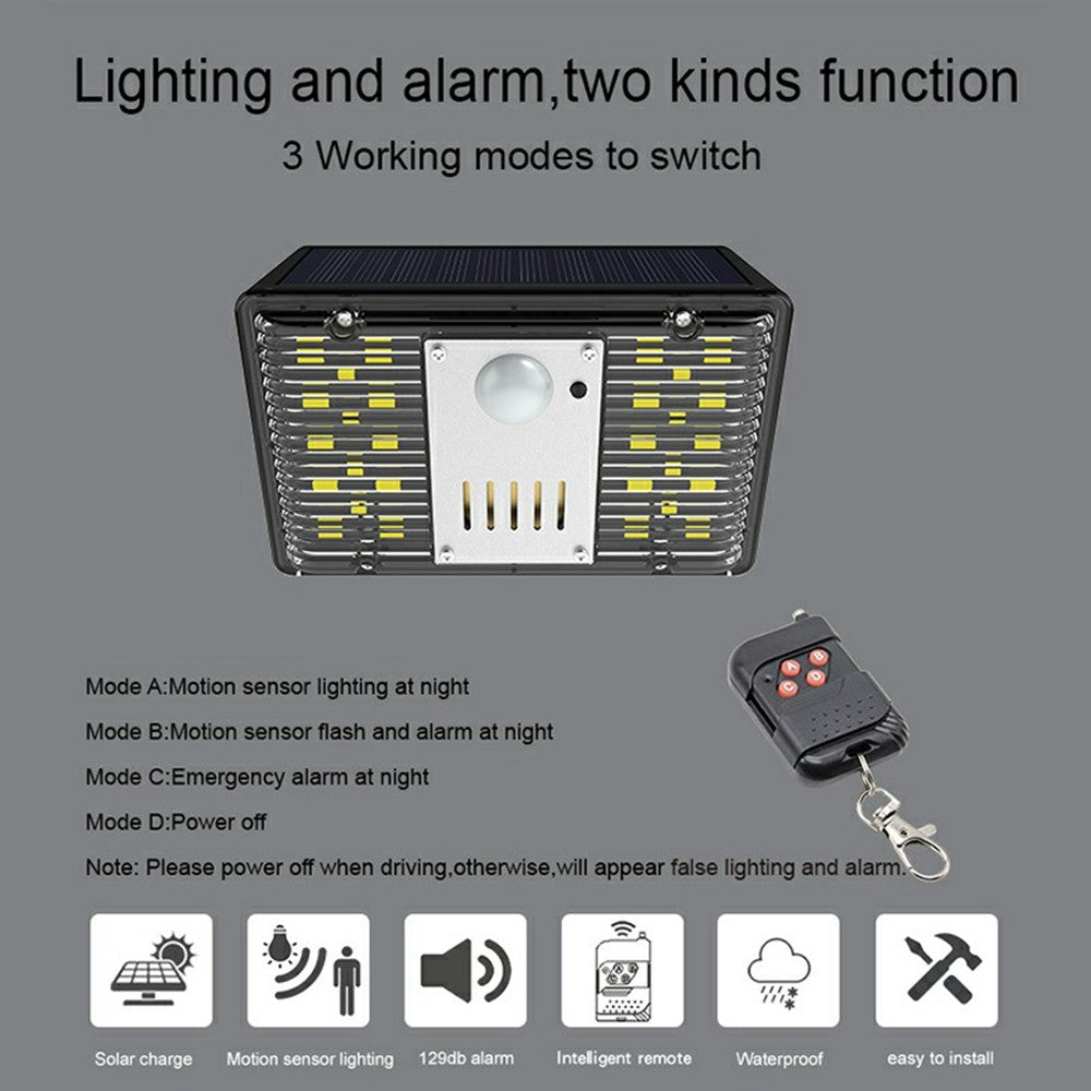 N775 Solar Powered Motion Sensor Light Outdoor Garden Security Alarm Light with 4 Lighting Modes