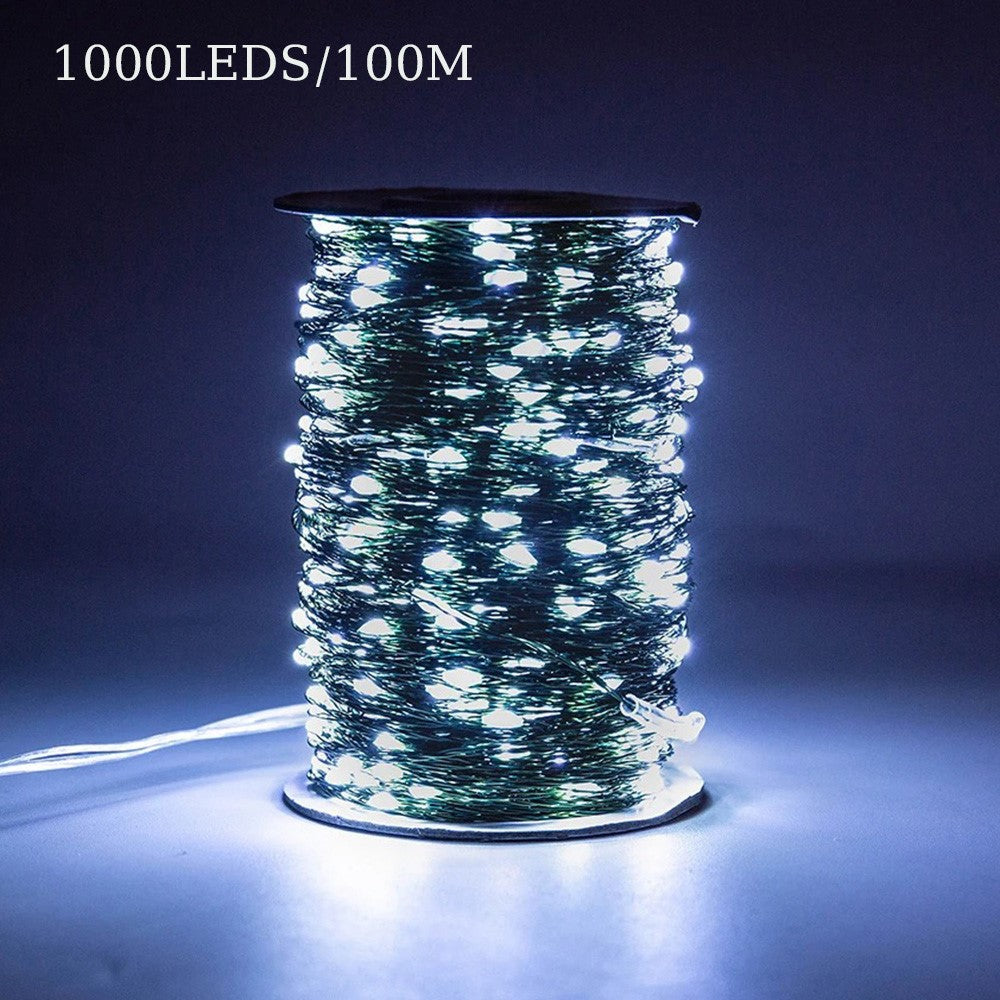 100m 1000 Leds 8 Modes IP44 Waterproof Copper Wire String Light Outdoor Decoration