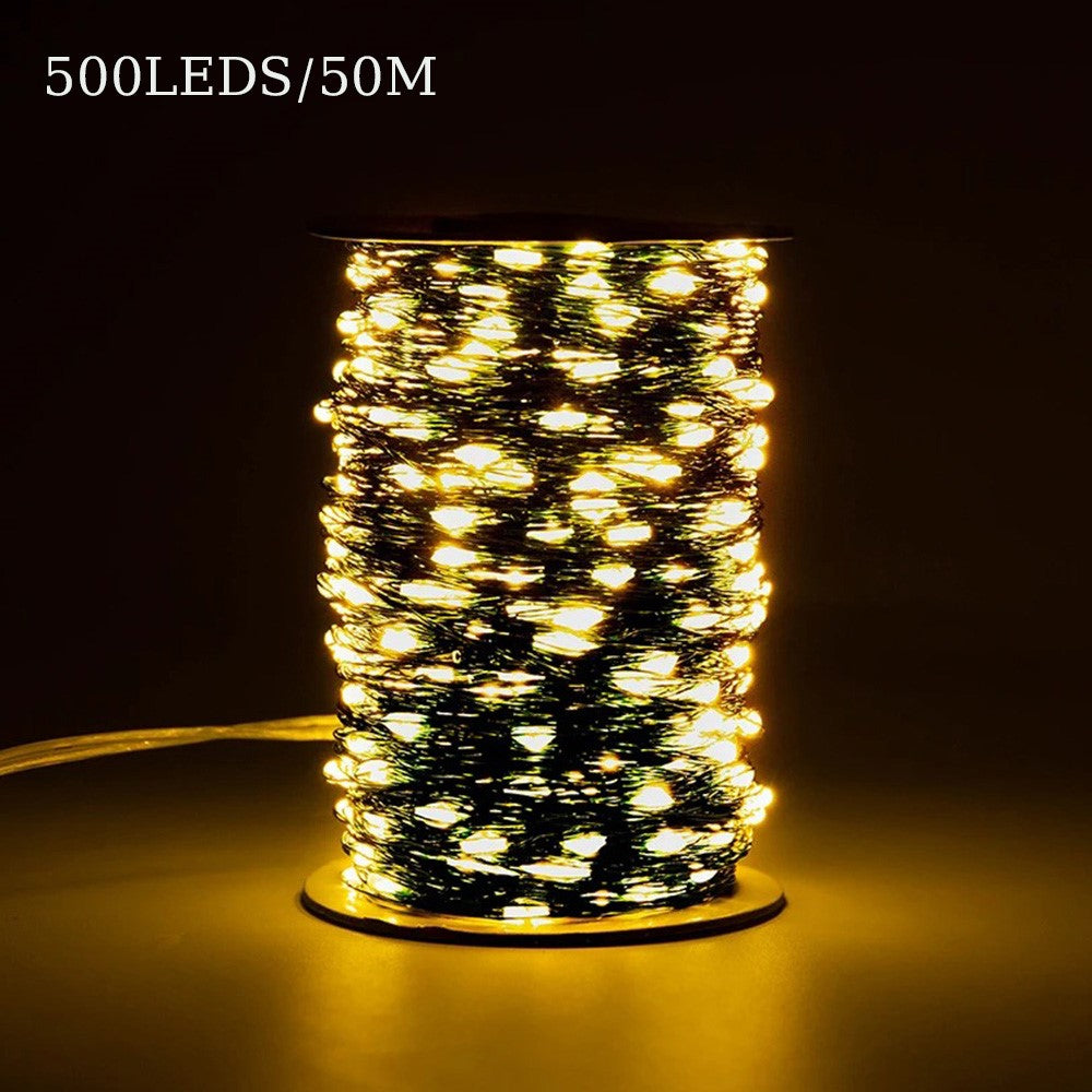 50m 500 Leds 8 Modes IP44 Waterproof Copper Wire String Light Outdoor Decoration