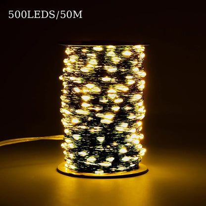 50m 500 Leds 8 Modes IP44 Waterproof Copper Wire String Light Outdoor Decoration