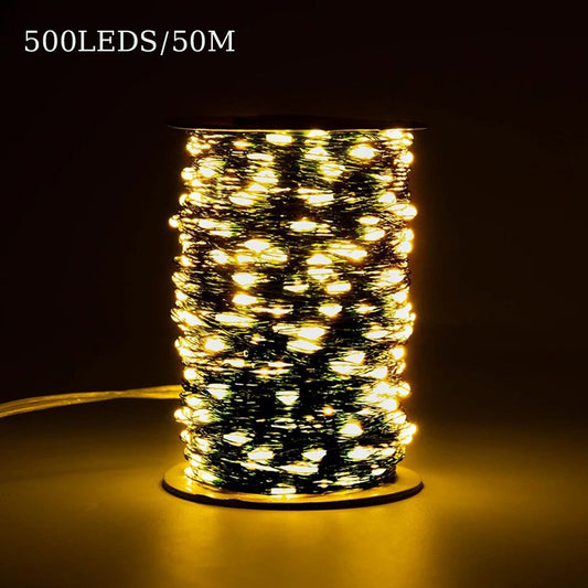 50m 500 Leds 8 Modes IP44 Waterproof Copper Wire String Light Outdoor Decoration