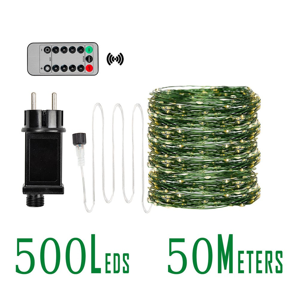 50m 500 Leds 8 Modes IP44 Waterproof Copper Wire String Light Outdoor Decoration