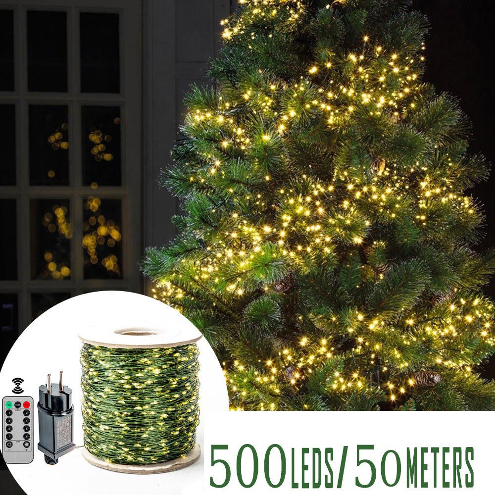 50m 500 Leds 8 Modes IP44 Waterproof Copper Wire String Light Outdoor Decoration
