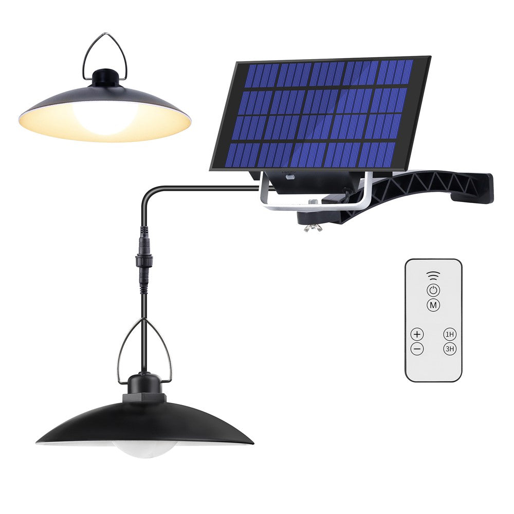A2 35 LED Single Head Solar Powered Hanging Lamp Outdoor Waterproof Remote Control Light