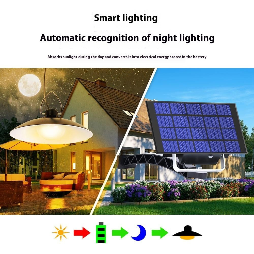 A2 35 LED Single Head Solar Powered Hanging Lamp Outdoor Waterproof Remote Control Light