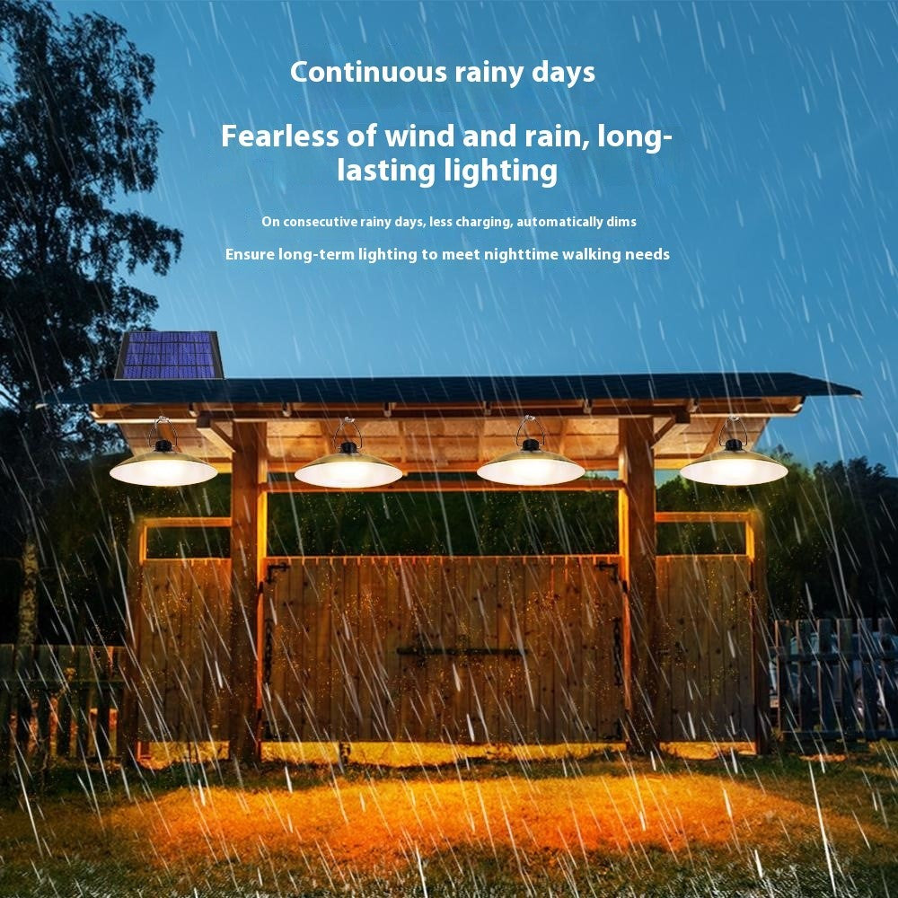 A2 35 LED Single Head Solar Powered Hanging Lamp Outdoor Waterproof Remote Control Light
