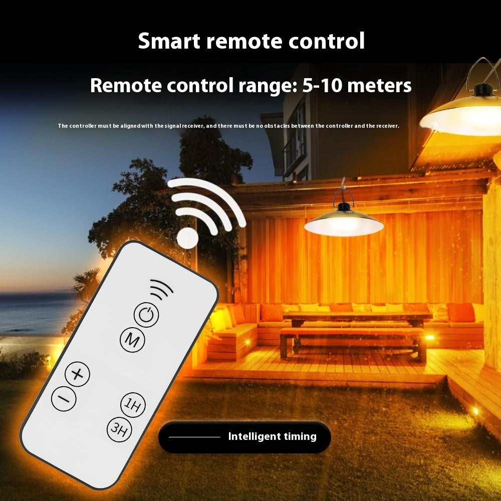 A2 35 LED Single Head Solar Powered Hanging Lamp Outdoor Waterproof Remote Control Light