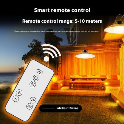 A2 35 LED Single Head Solar Powered Hanging Lamp Outdoor Waterproof Remote Control Light