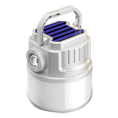 C52 Multi-Functional Flashlight Solar Power Camping Light Zoomable IPX6 Waterproof Tent Lamp with USB Output, Indicator