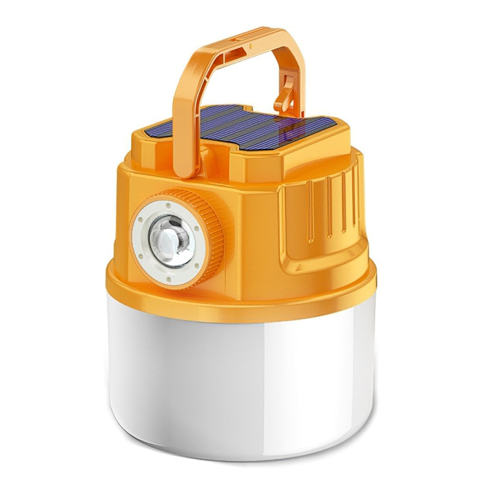 C52 Multi-Functional Flashlight Solar Power Camping Light Zoomable IPX6 Waterproof Tent Lamp with USB Output, Indicator