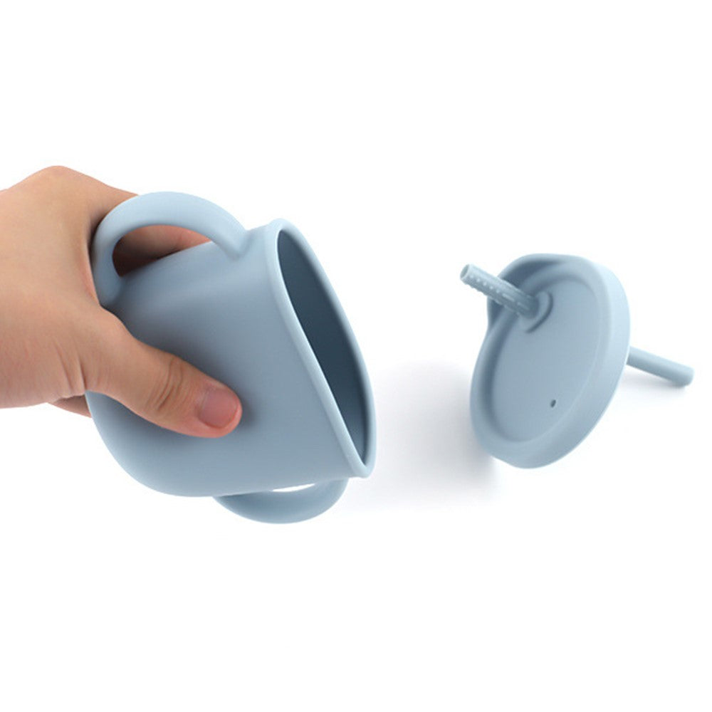 ZP2004B 250ML Toddler Straw Cup Baby Training Drinking Cup with Dual Handles (with Silicone Material FDA Report)