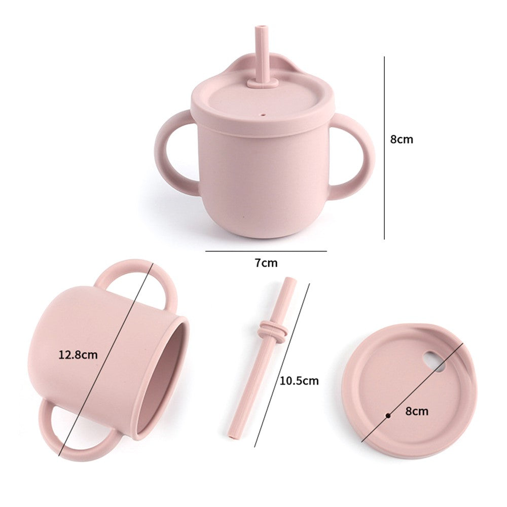 ZP2004BC 2-in-1 250ml Toddler Silicone Sippy Cup Anti-fall Kids Water Snack Cup (FDA Certified, BPA-Free)