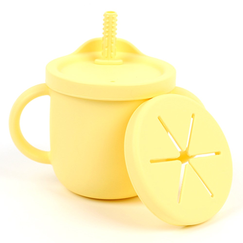 ZP2004BC 2-in-1 250ml Toddler Silicone Sippy Cup Anti-fall Kids Water Snack Cup (FDA Certified, BPA-Free)