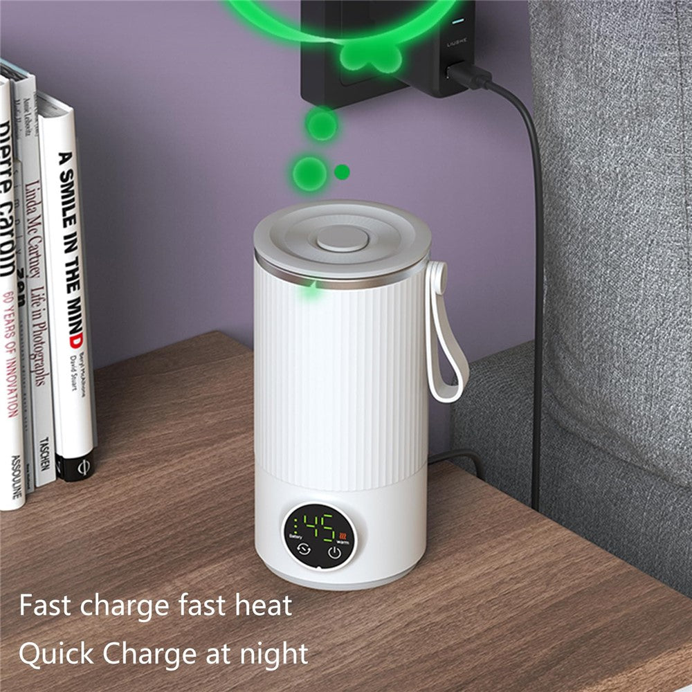 18W Wireless Rechargeable 6000mAh Bottle Warmer Stainless Steel+PP Milk Defrosting Device With EU Plug