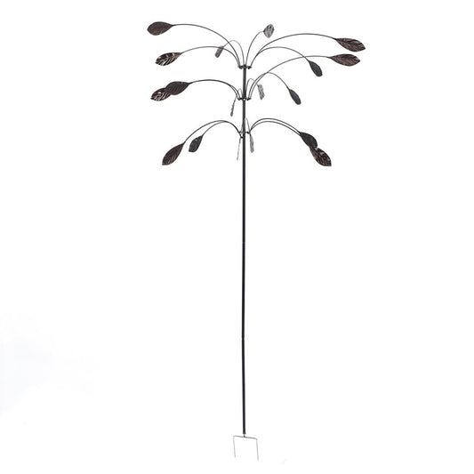 Outdoor Garden Yard Wind Power Spinner Iron Art Decorative Rotating Leaves Windmill