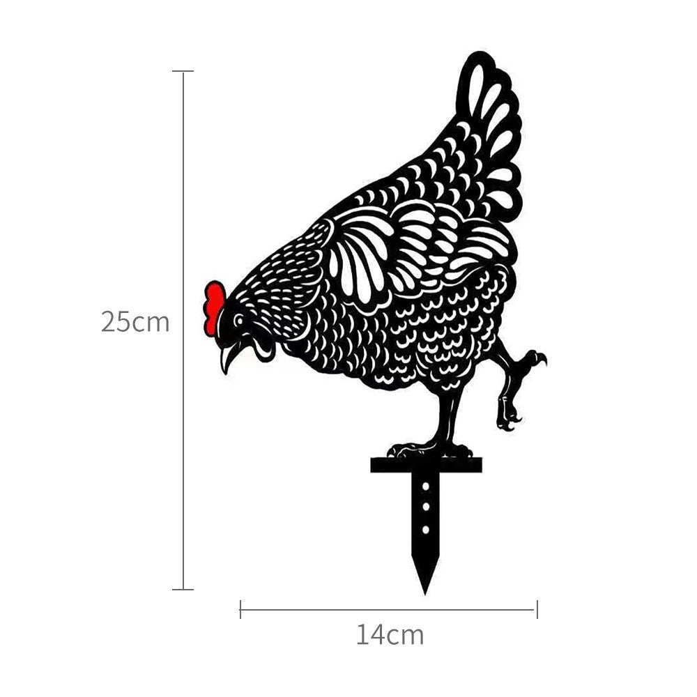 5Pcs / Set Garden Hen Chicken Yard Art Lawn Floor Decoration Animal Silhouette Garden Stakes