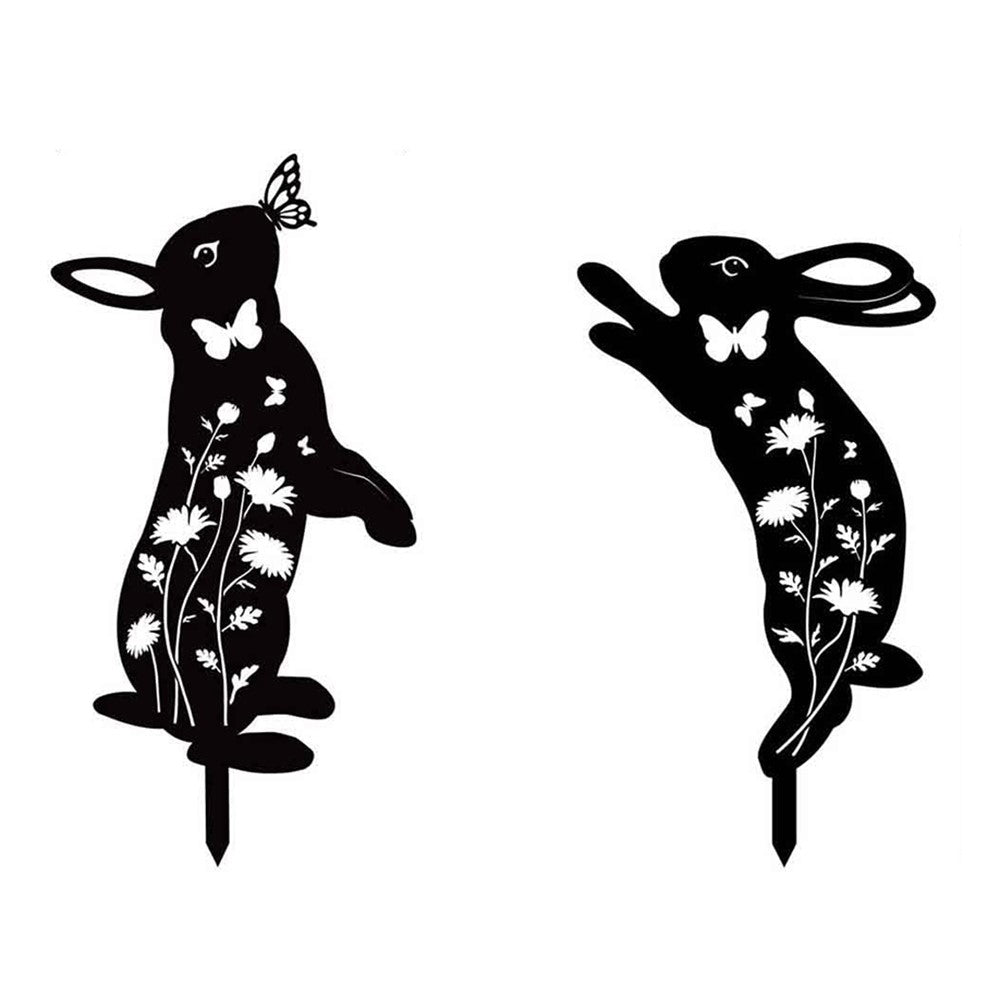 2PCS Hollow-Out Iron Garden Decor Stake Yard Art Decoration for Patio, Lawn