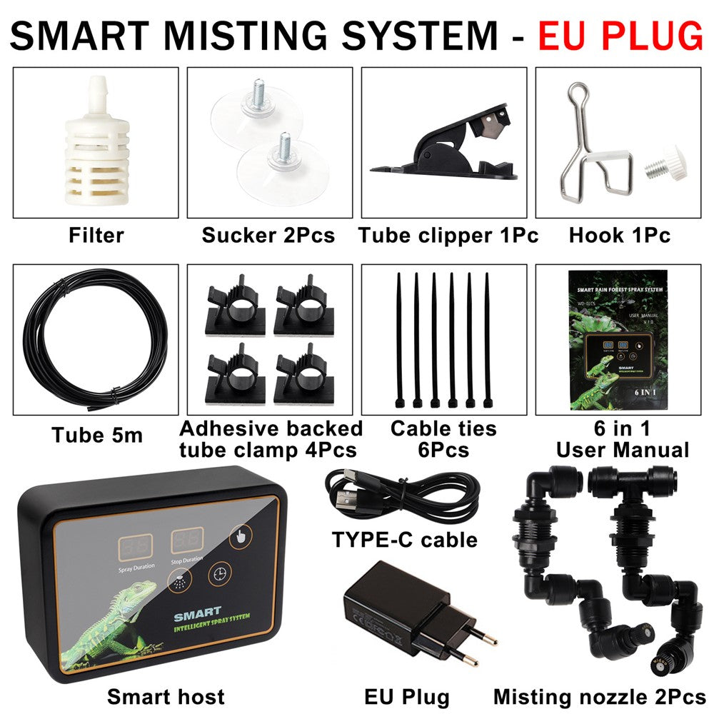 WD-01CS Automatic Mist Spray System Electronic Timer LCD Display Sprinkler Controller Terrarium Spray Kit EU Plug