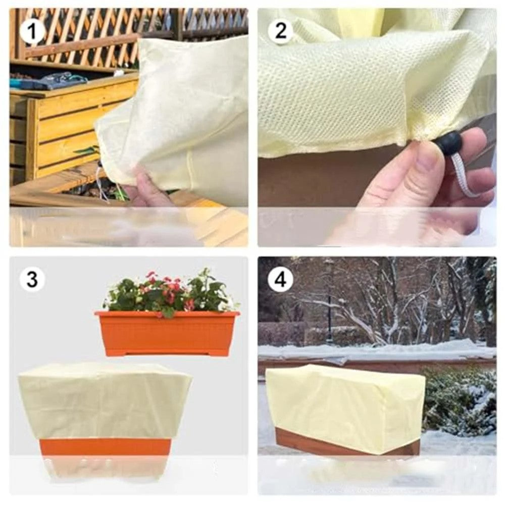 Plant Protection Cover 100 x 40 x 45cm Rectangular Winter Planter Frost Bags Non-Woven Fabric Wraps Blanket