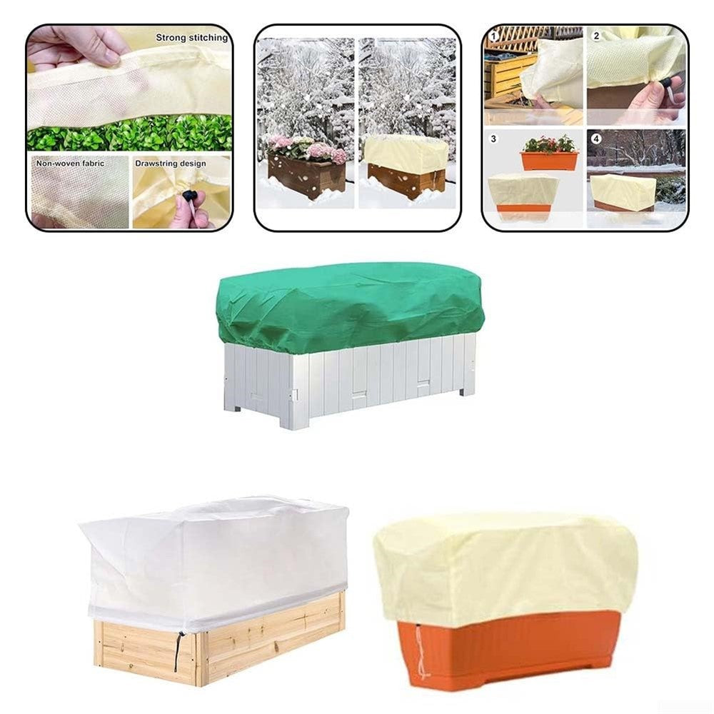 Plant Protection Cover 100 x 40 x 45cm Rectangular Winter Planter Frost Bags Non-Woven Fabric Wraps Blanket