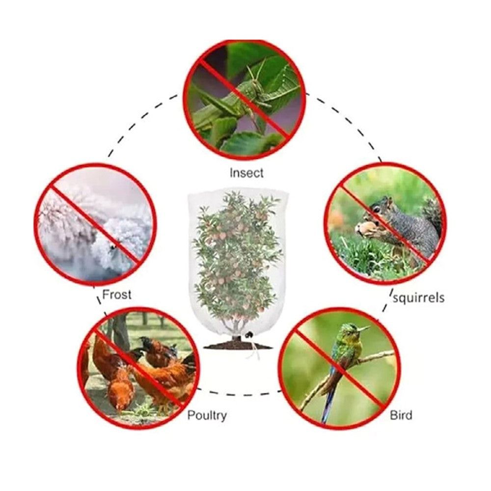 Fruit Tree Netting with Drawstring 60 x 80cm Garden Insect Barrier Plant Cover Tent-Bug Mesh Guard
