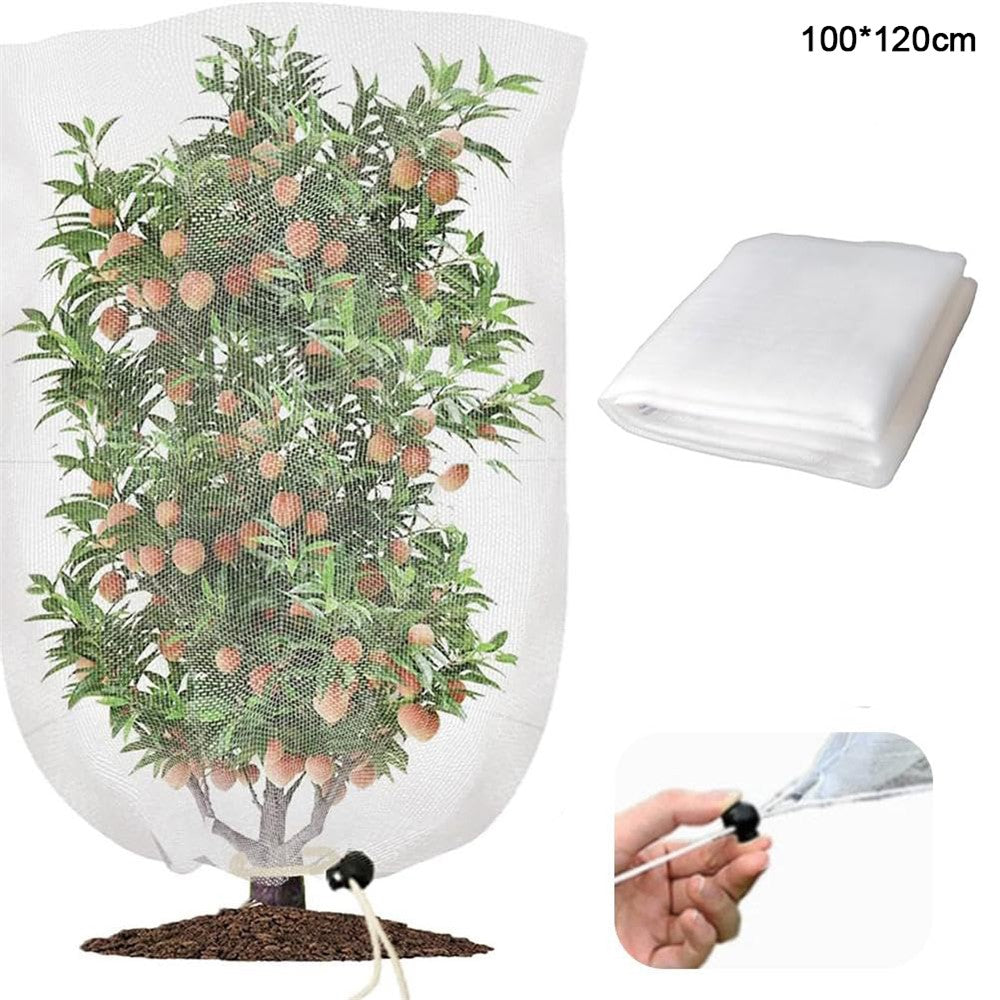 Fruit Tree Netting with Drawstring 100 x 120cm Garden Insect Barrier Plant Cover Tent-Bug Mesh Guard