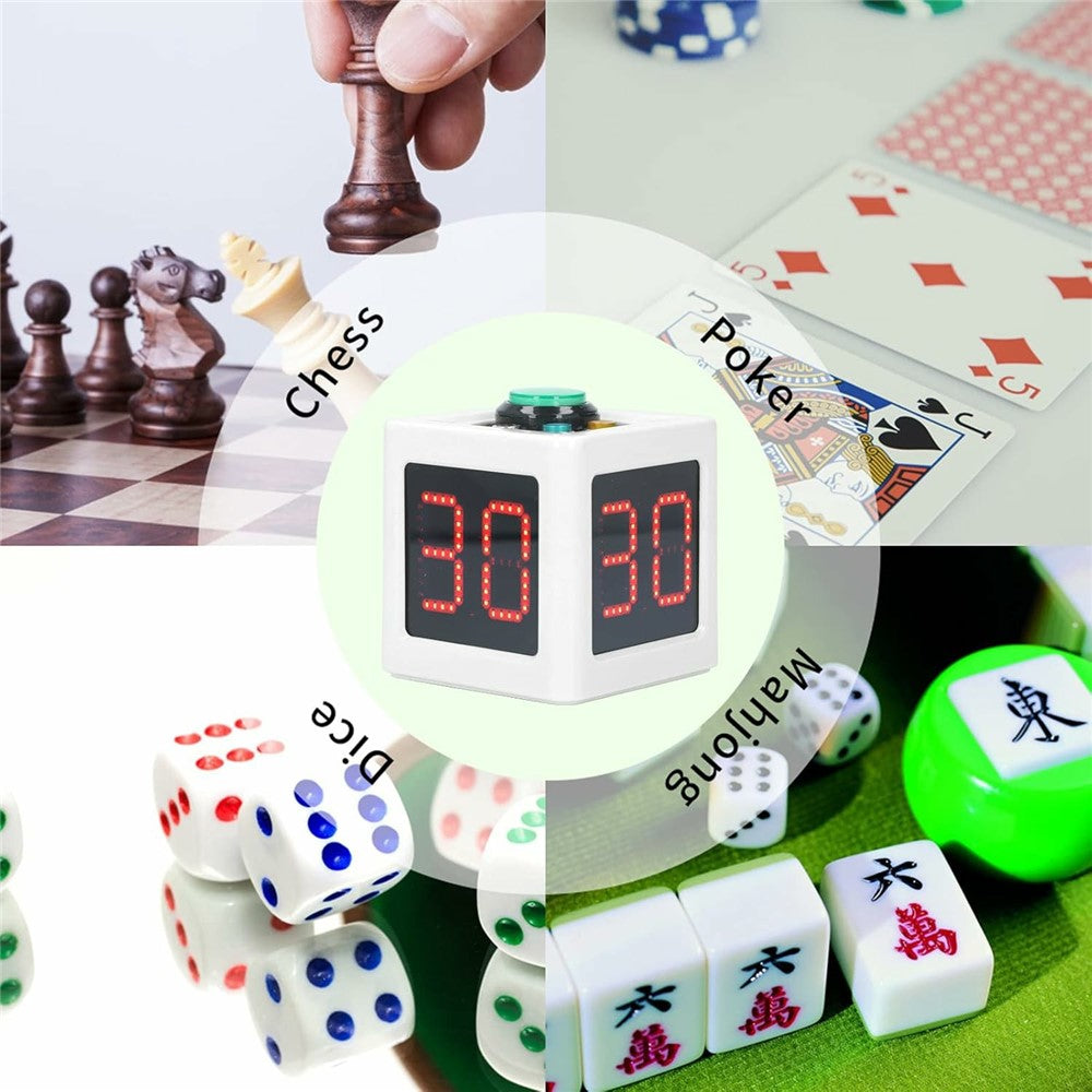 1.4 Inch Mini Digital Stopwatch 4 Sides Programmable Timer with 3 Buttons Countdown Timer