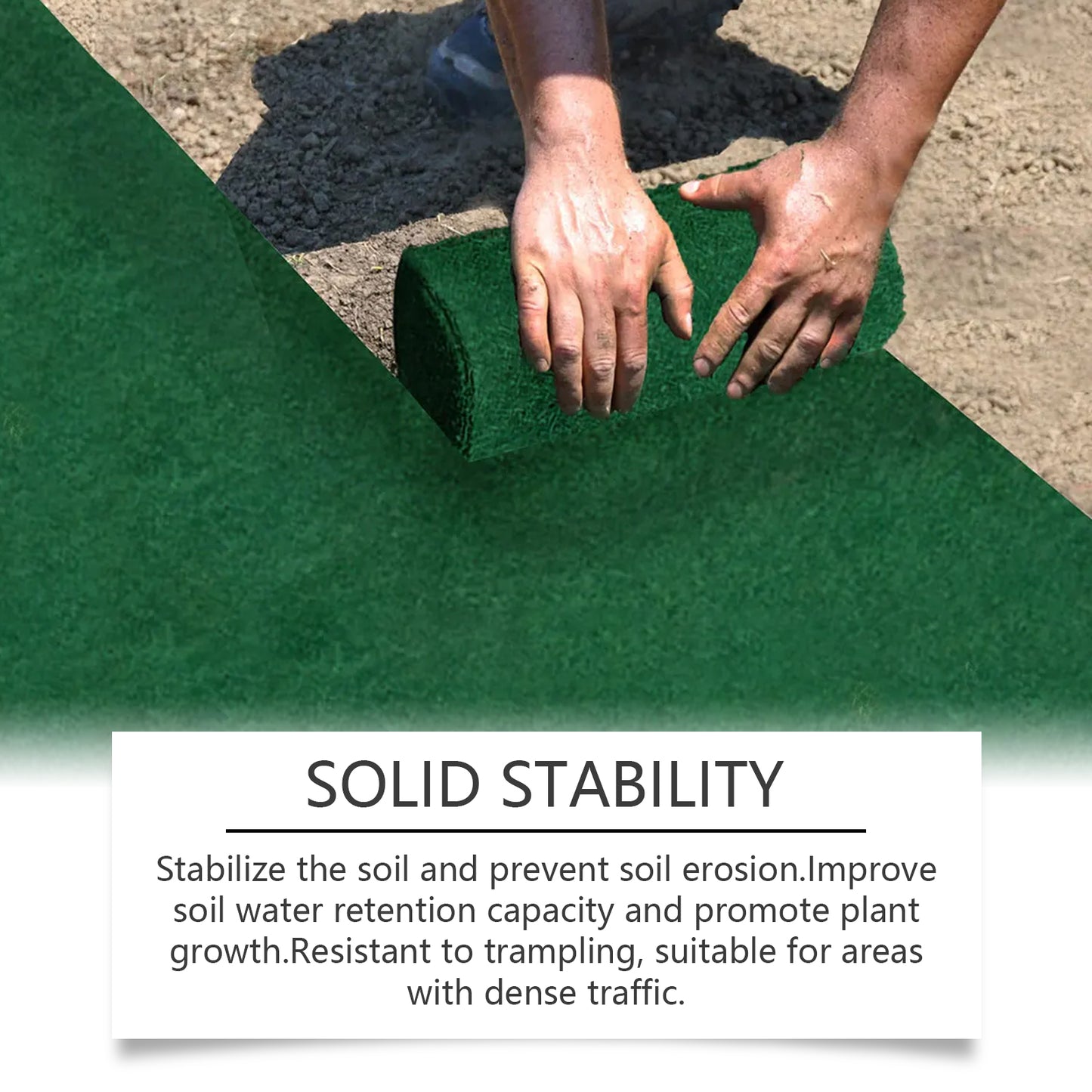MOONSPRY 300cmx20cm Ecological Grass Seed Mat Waterproof Synthetic Fiber Lawn Planting Mat
