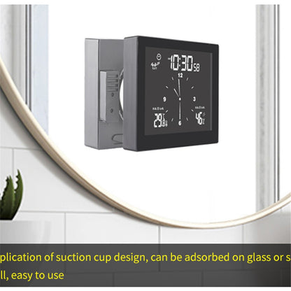 TS-WP10 Multifunctional Home Desktop Wall Clock Countdown Temperature Humidity Alert Waterproof Bathroom Alarm Clock